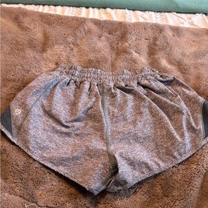 lululemon athletica Heathered Gray Athletic Shorts with Mint Stitching